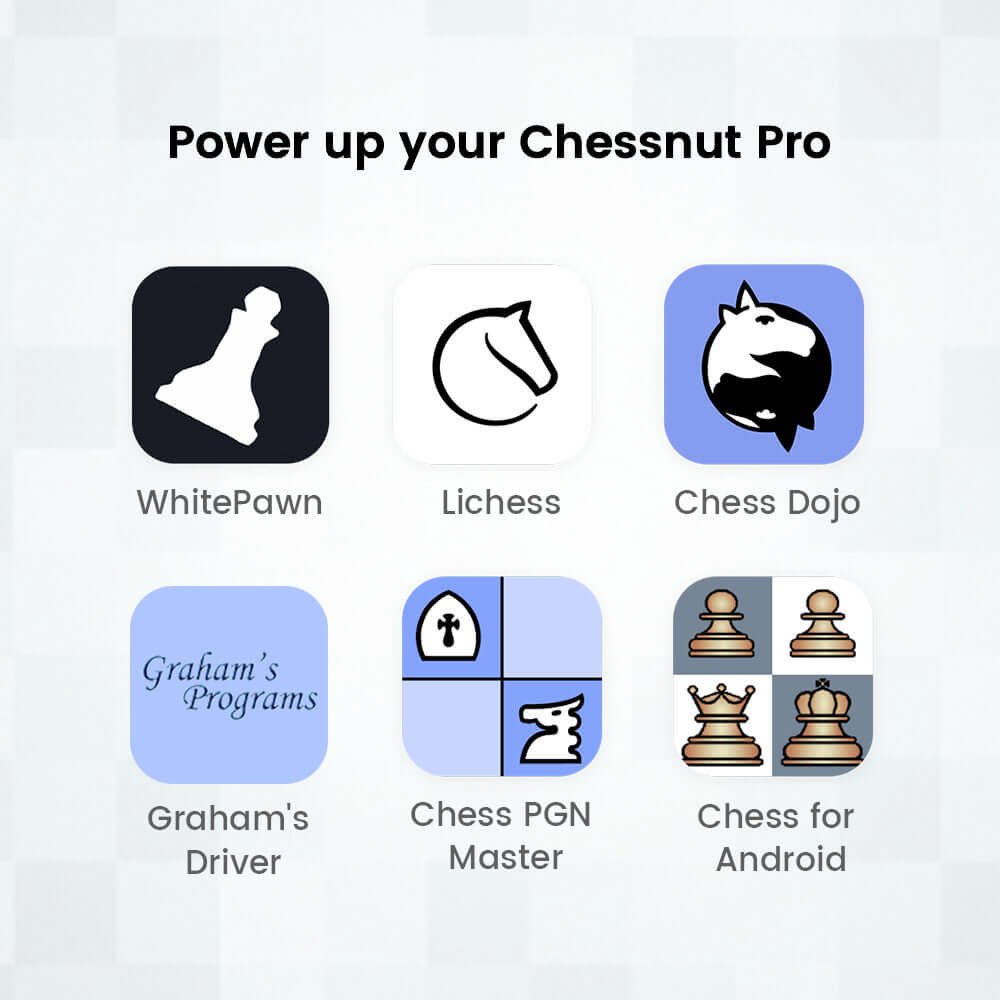 Chessnut Pro full-size wooden electronic chess set with smartphone