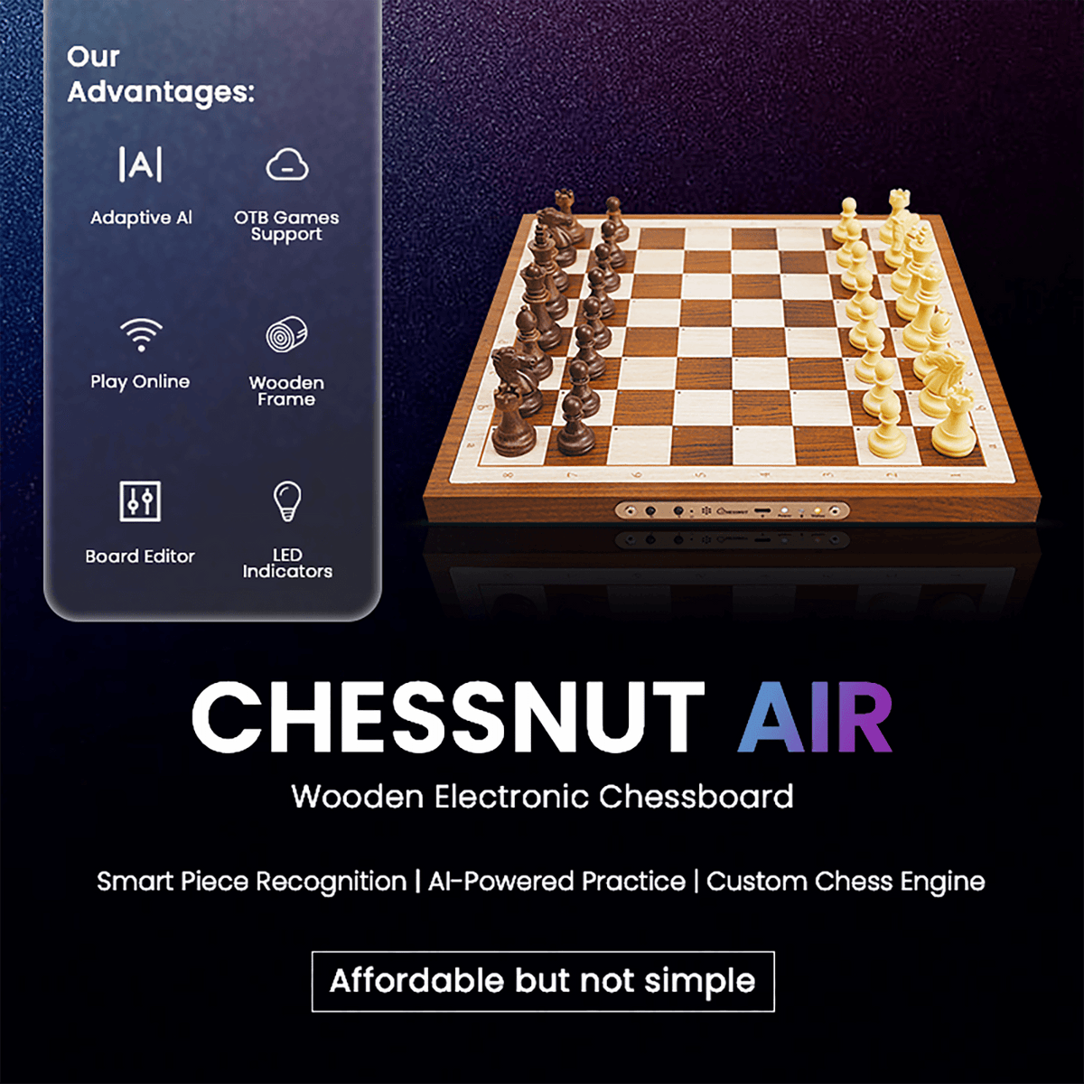 Chessnut Air Deluxe schaakborddraagtas, reistas geschikt voor