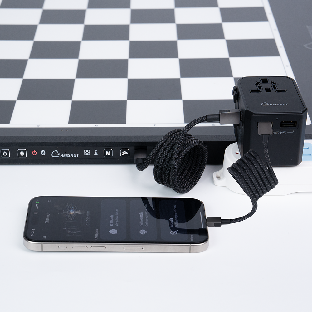 Chessnut 45W GaN fast charger back view with brand logo and safety certifications