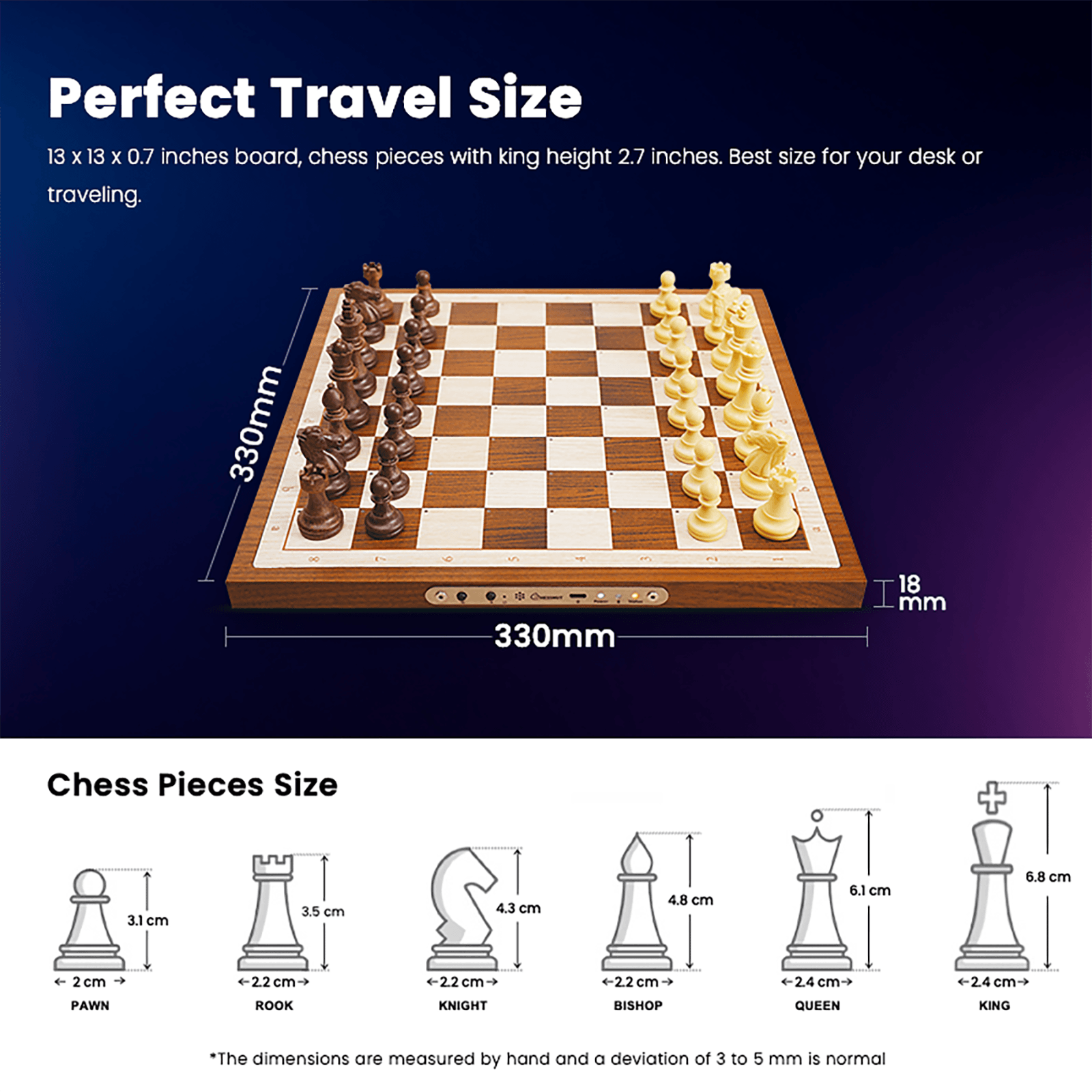 Chessnut Air portable Electronic Chess Set close-up detail