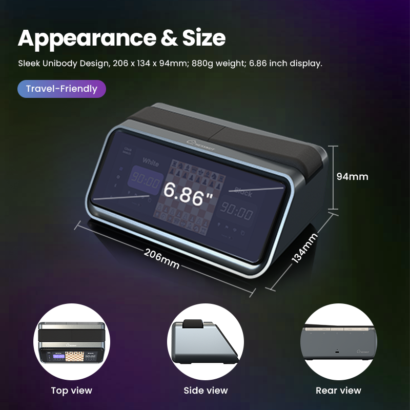 Chessnut Companion travel-friendly design with 6.86 inch display