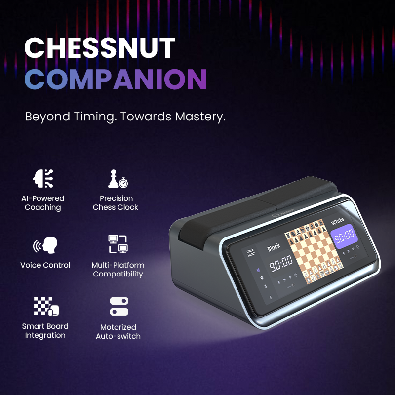 Chessnut Companion AI-powered chess clock with voice control and multi-platform compatibility
