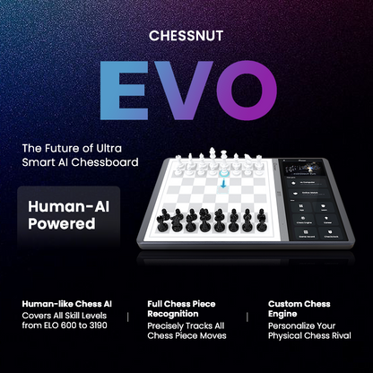 Chessnut EVO AI Chessboard playing against Maia AI engine - screen shows real-time chess analysis and move suggestions