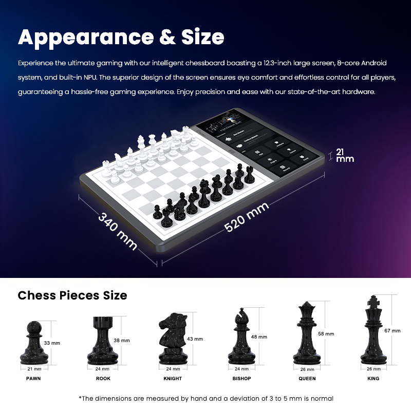 Chessnut EVO AI Chessboard full piece recognition technology - every piece position detected automatically on the board