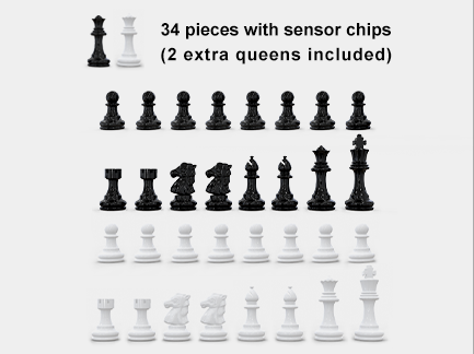 Replacement chess pieces for Chessnut Evo with built-in sensors
