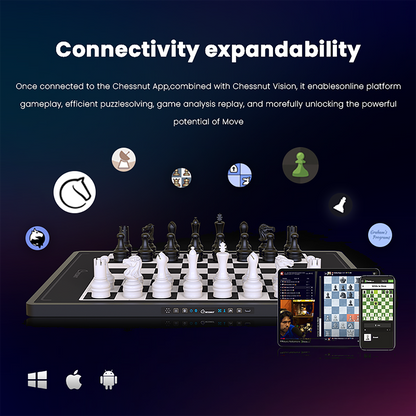 Chessnut Move robotic chessboard accessories and premium wooden chess pieces included in bo