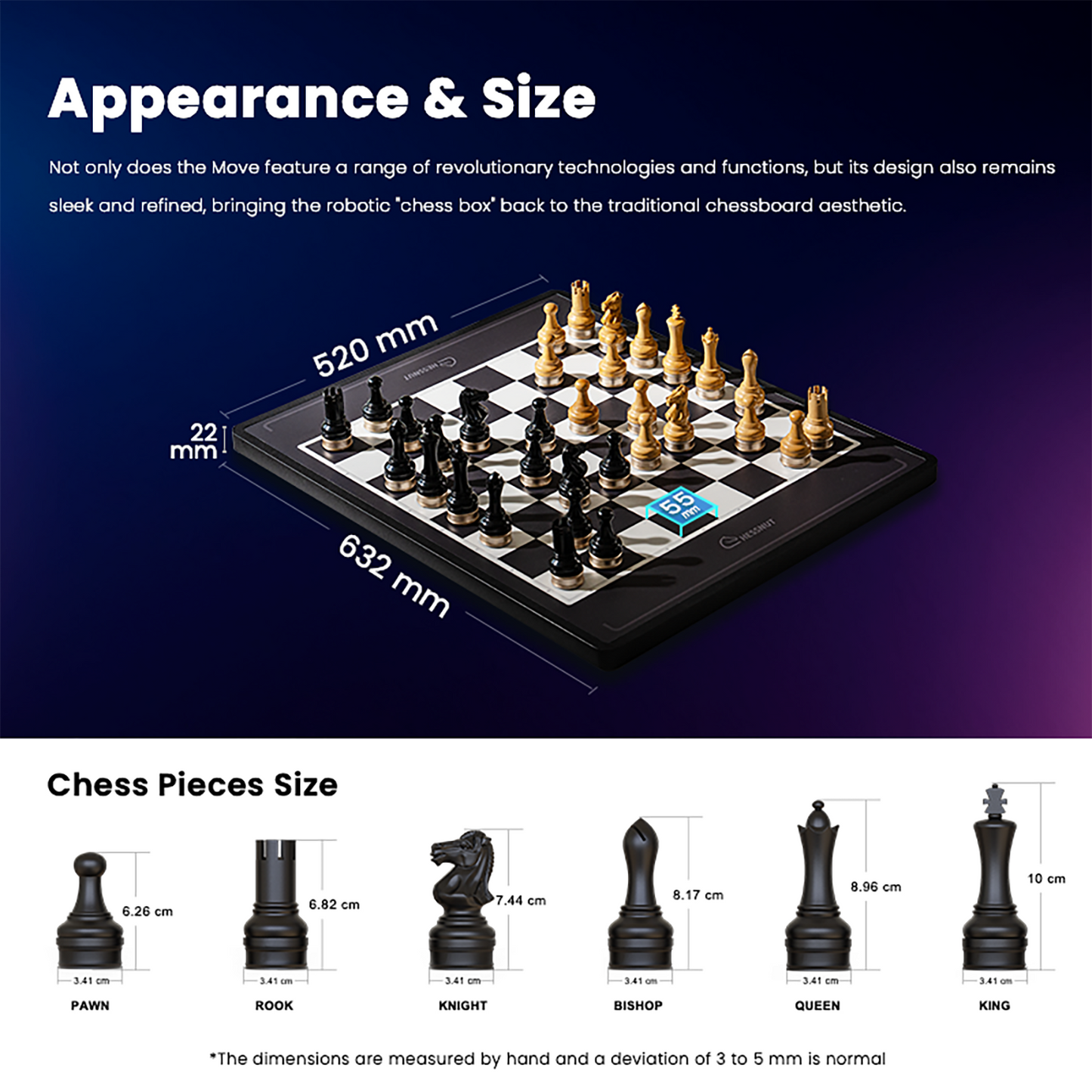 Chessnut Move self-moving robotic chessboard gameplay - robotic arm moves pieces automatically in real time