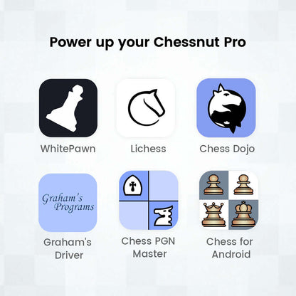 Chessnut Pro full-size wooden electronic chess set with smartphone