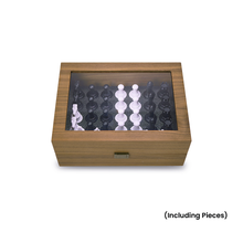 Walnut Chess Piece Storage Box with Charging Pad for Chessnut Move
