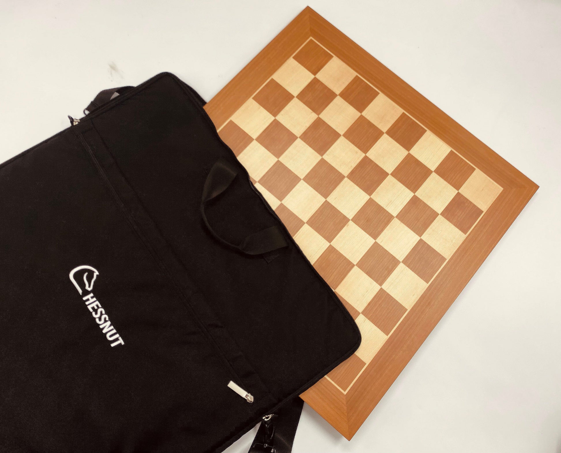 Chessnut Pro carrying bag side view - fits full-size 21 inch chessboard and pieces