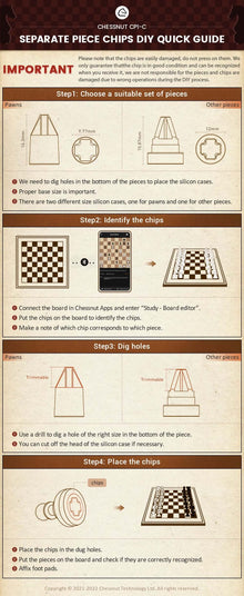 The chess piece sensor chips set are for DIYers making their own chess pieces. 