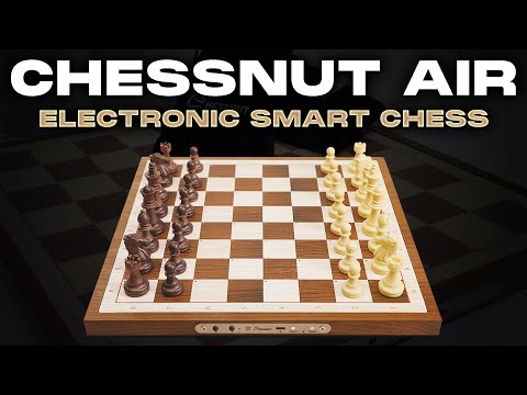 Chessnut Air travel size electronic chess set with wooden pieces